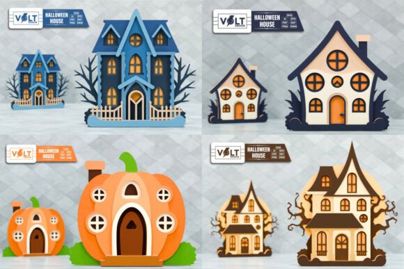 Download Halloween House SVG Laser Craft BUNDLE - House Collection