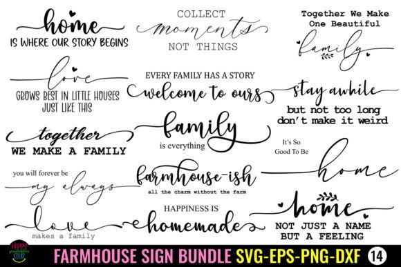 Download Farmhouse Sign SVG Bundle I Family Sign - House Collection