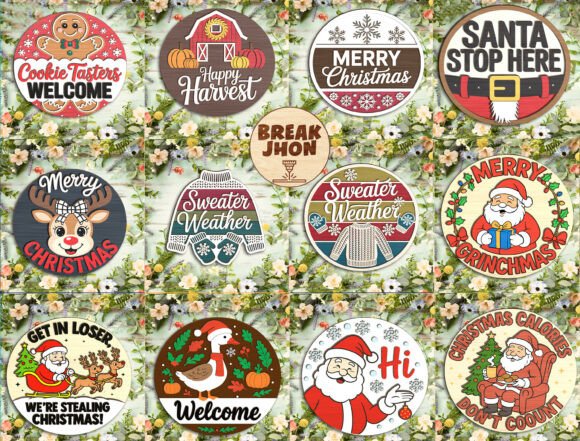 Download Farmhouse Holiday Door Hangers Bundle - House Collection
