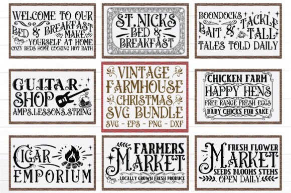 Download Vintage Farmhouse Christmas Svg Bundle - House Collection