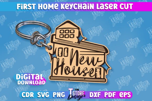 Download First Home Keychain | Housewarming Gift - House Collection