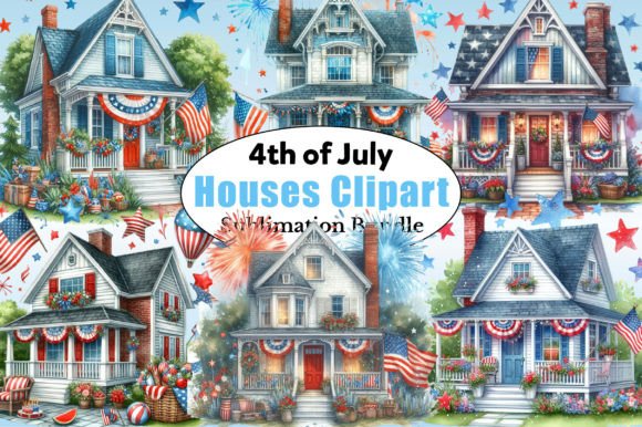 Download 4th of July House Clipart Bundle - House Collection