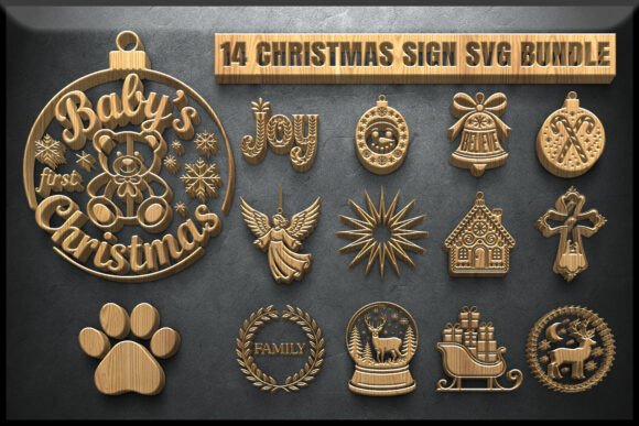 Download Rustic Christmas Sign SVG Bundle - Christmas sign svg Collection