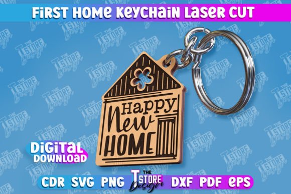 Download First Home Keychain | Housewarming Gift - House Collection