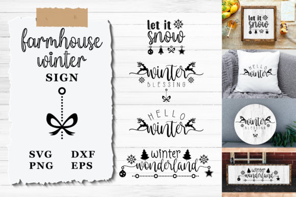 Download Farmhouse Winter Sign SVG - House Collection