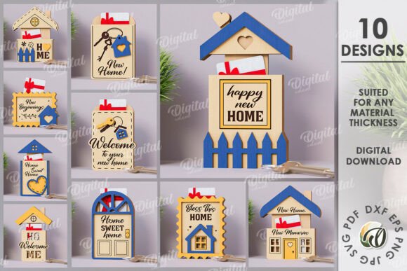 Download Housewarming Gift Card Holders Bundle - House Collection