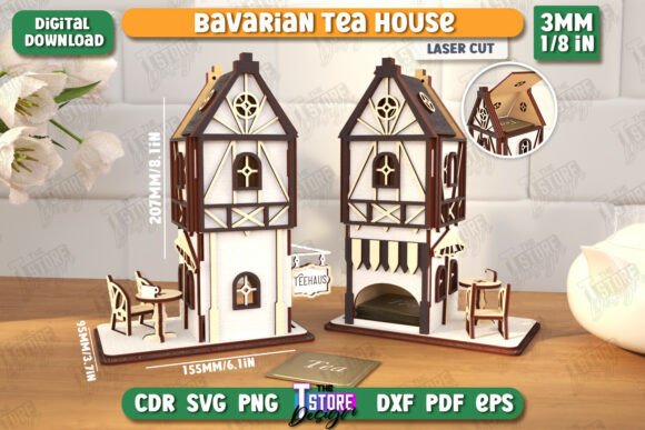 Download Bavarian Tea House Laser Cut | Organizer - House Collection
