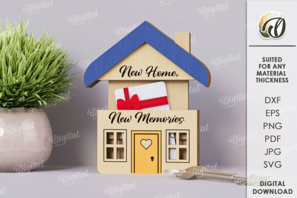 Download Housewarming Gift Card Holder Lasercut - House Collection