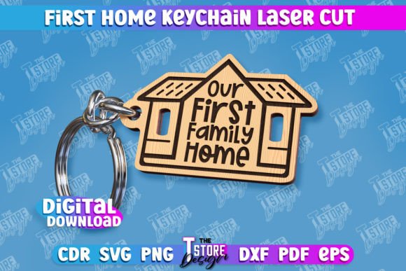 Download First Home Keychain | Housewarming Gift - House Collection