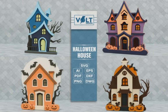 Download Halloween House SVG Laser Craft BUNDLE - House Collection
