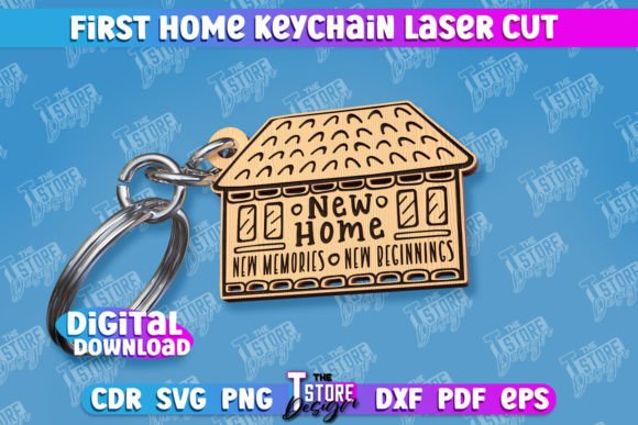 Download First Home Keychain | Housewarming Gift - House Collection