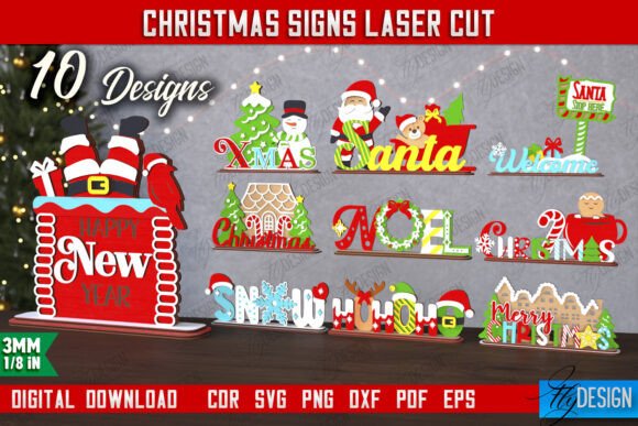 Download Christmas Signs Bundle | Holiday | CNC - Christmas signs Collection