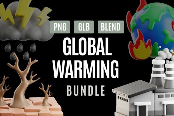 Download Global Warming 3D Illustration Bundle - Warming Collection