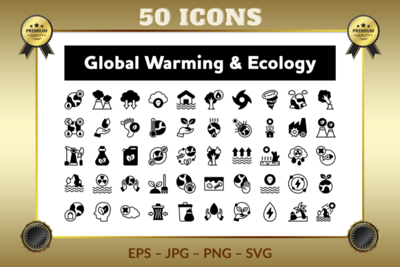 Download Global Warming &amp; Ecology Glyph Icons - Warming Collection