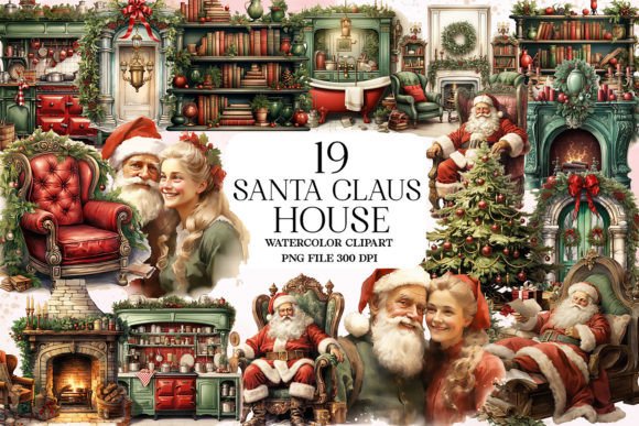 Download Santa Claus House Sublimation Clipart - House Collection