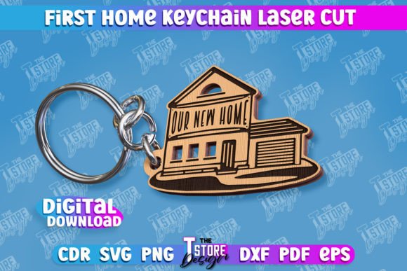Download First Home Keychain | Housewarming Gift - House Collection