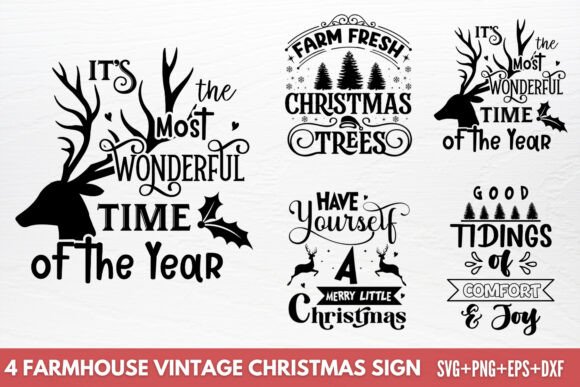 Download Farmhouse Vintage Christmas Sign SVG - House Collection