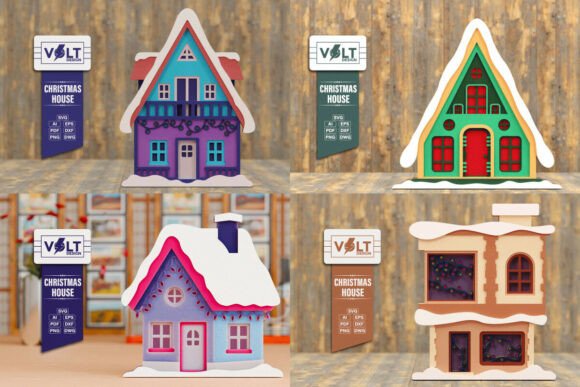 Download Cute Christmas House 3D SVG BUNDLE - Premium Bundle