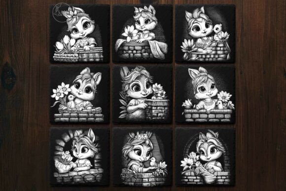 Download Cute Spring Easter Bunny Slate Coasters - Premium Resources