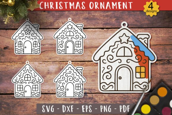 Download Gingerbread House Ornament SVG Christmas - House Collection